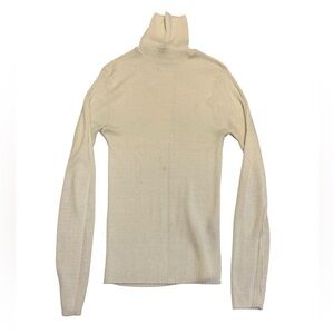 Vintage Jacobson's Cream Ribbed Turtleneck Sweater | Made in USA | Size L